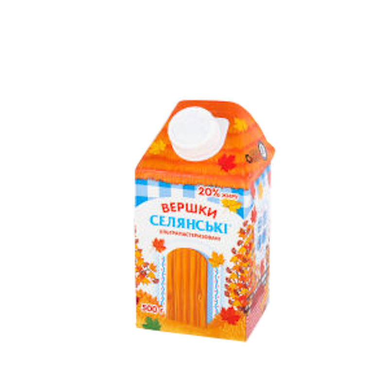 Вершки СЕЛЯНСЬКІ ультрапастеризовані 20%, 500г